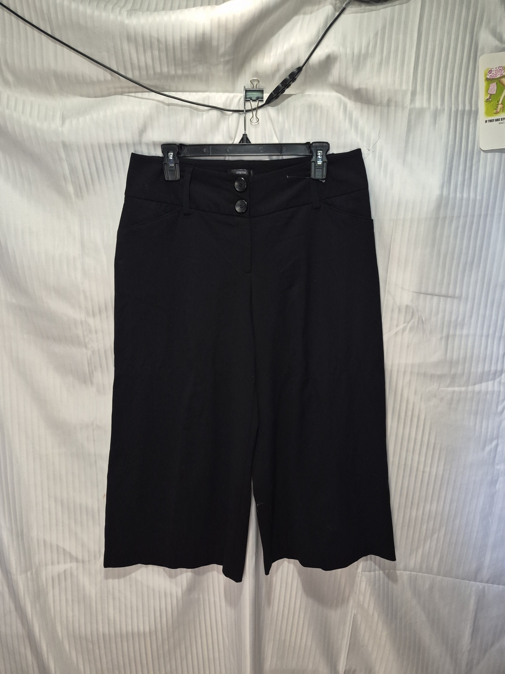 Style & Co. Black Wide-Leg Bermuda Shorts with Double Button Size 10 NWOT
